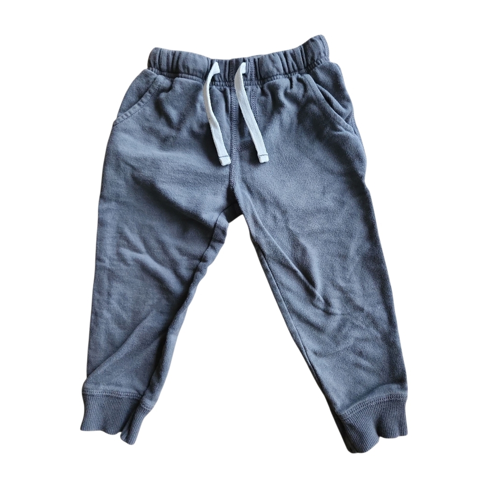 SOLD Carter's Fleece Top + Jogger Set 2T Stripes Gray Ivory - Picture 5 of 10